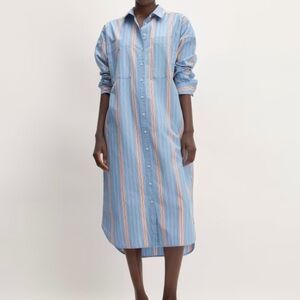 Everlane Women’s Midi Shirt Dress M Relaxed Oversized Fit 100% Cotton